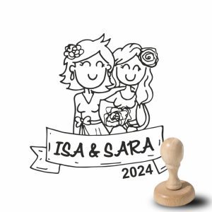 Sello de Boda personalizado Isa y Sara
