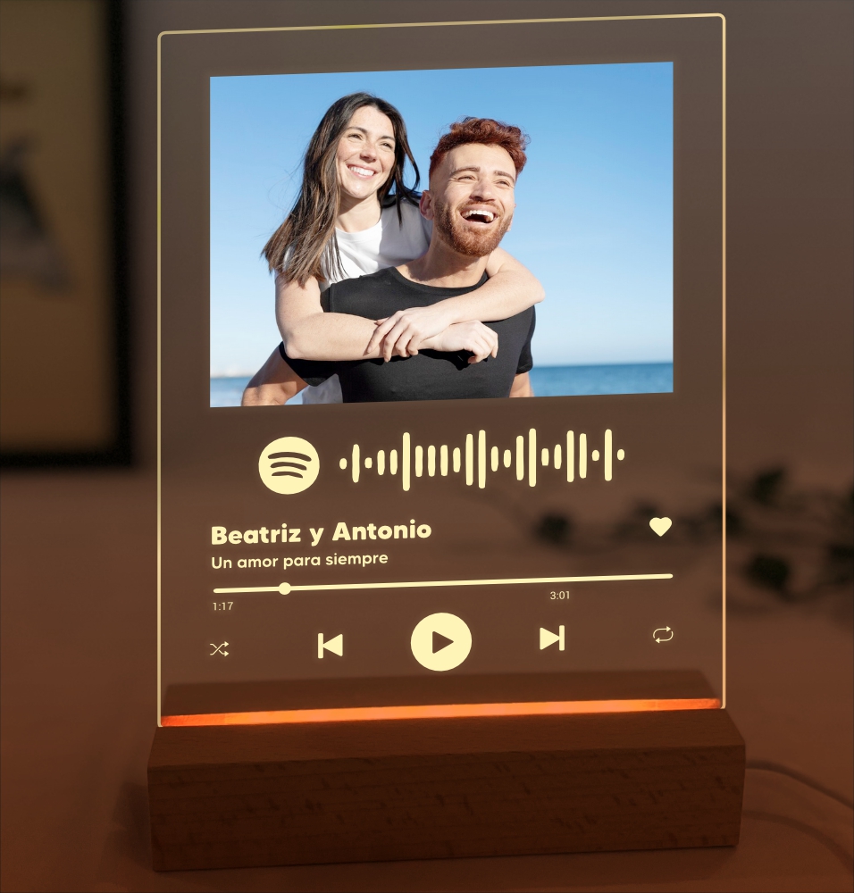 Código Spotify, Luz Nocturna Personalizada, Fotos y Nombre de la