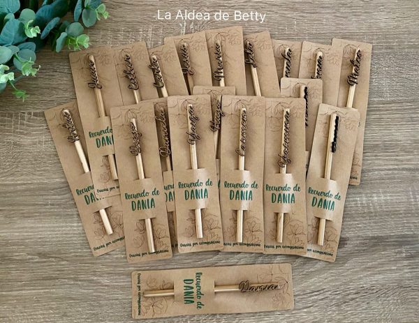 Lápices personalizados con nombres en madera - Imagen 3