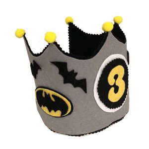 Corona de cumpleaños niños - Superheroes, corona infantil con número