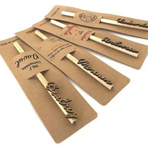 Lápices personalizados con nombres en madera