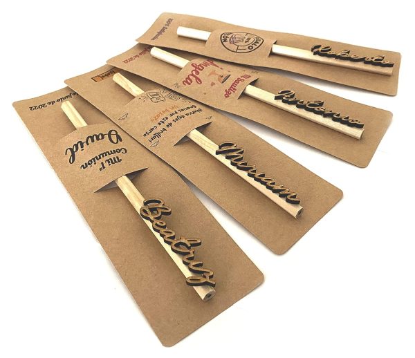Lápices personalizados con nombres en madera